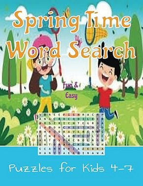 Spring time word search puzzles for kids 4 - 7
